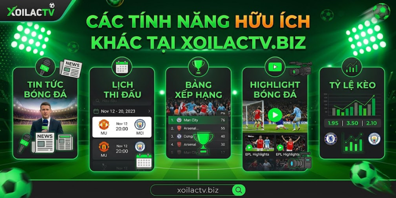 Các tính năng hữu ích của Xoilac TV