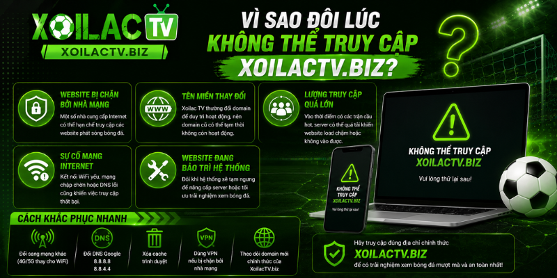 Vì sao đôi lúc không thể truy cập website xoilac